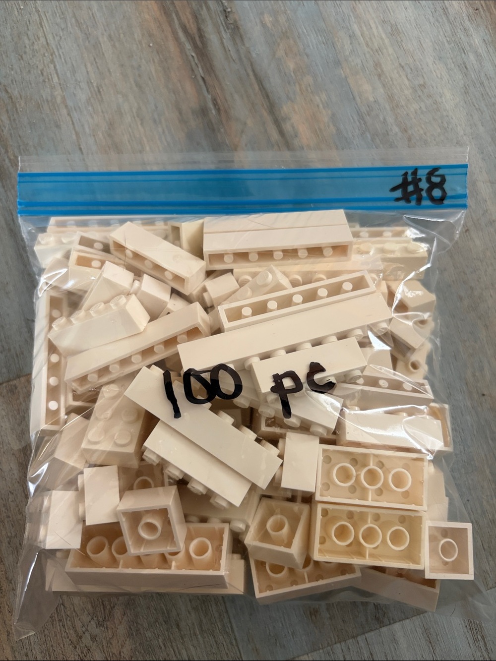 LEGO White Bricks & Assorted Lot Bulk Parts & Pieces, 100 pc